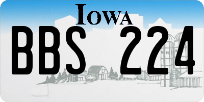 IA license plate BBS224