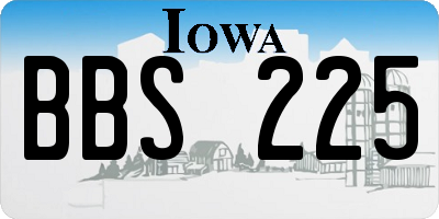 IA license plate BBS225