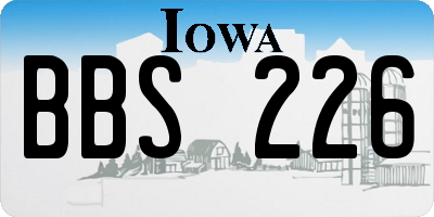 IA license plate BBS226