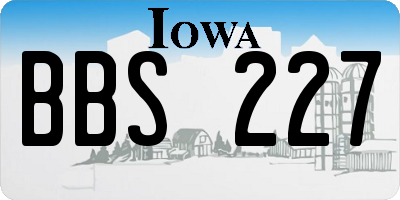 IA license plate BBS227