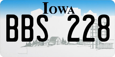 IA license plate BBS228