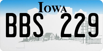 IA license plate BBS229