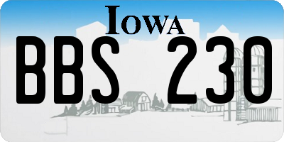 IA license plate BBS230