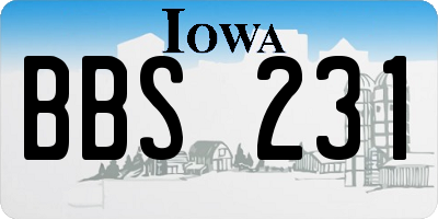 IA license plate BBS231