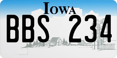 IA license plate BBS234