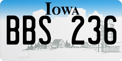 IA license plate BBS236