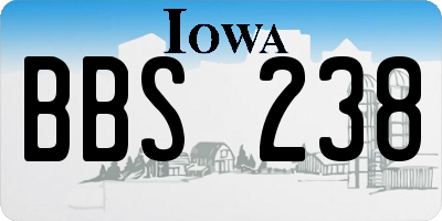 IA license plate BBS238