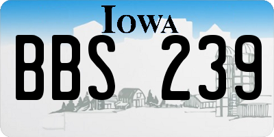IA license plate BBS239