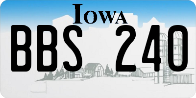 IA license plate BBS240