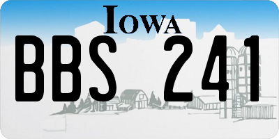 IA license plate BBS241