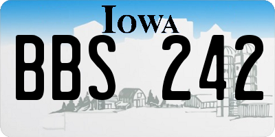 IA license plate BBS242