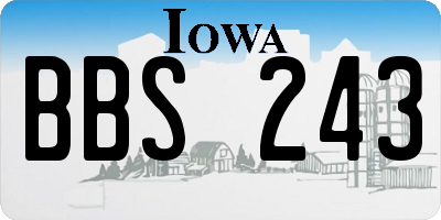 IA license plate BBS243