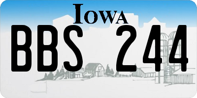 IA license plate BBS244