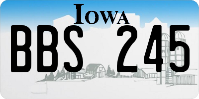 IA license plate BBS245