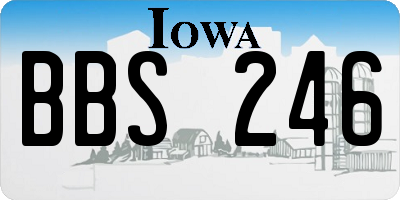 IA license plate BBS246