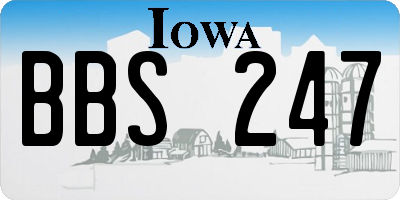 IA license plate BBS247