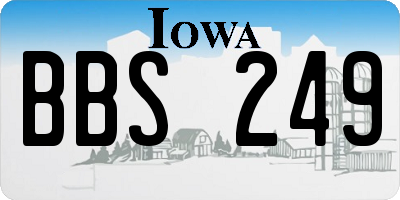 IA license plate BBS249
