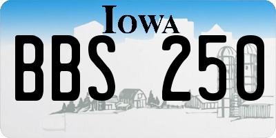 IA license plate BBS250