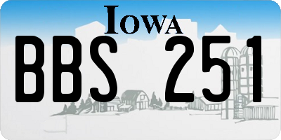 IA license plate BBS251