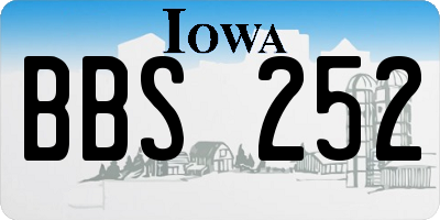 IA license plate BBS252