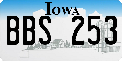 IA license plate BBS253