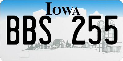 IA license plate BBS255