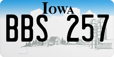 IA license plate BBS257