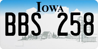 IA license plate BBS258