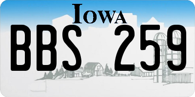 IA license plate BBS259