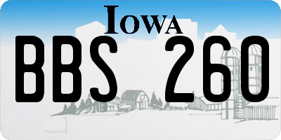 IA license plate BBS260