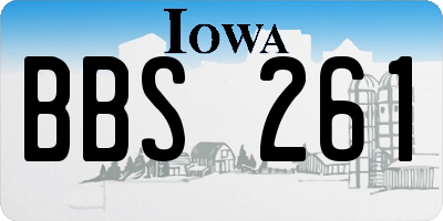 IA license plate BBS261