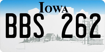 IA license plate BBS262