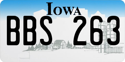 IA license plate BBS263