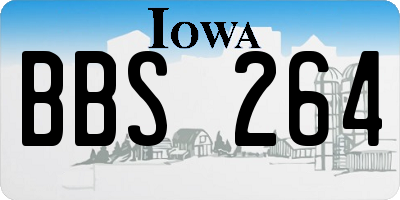 IA license plate BBS264