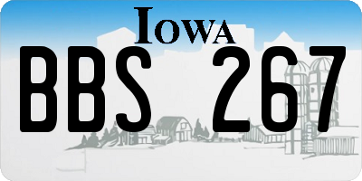 IA license plate BBS267