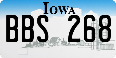 IA license plate BBS268