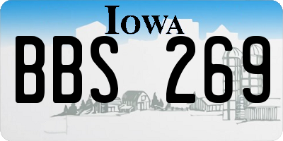 IA license plate BBS269