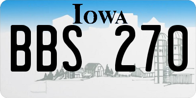 IA license plate BBS270