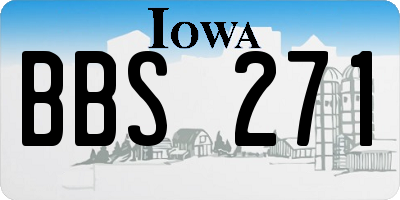IA license plate BBS271
