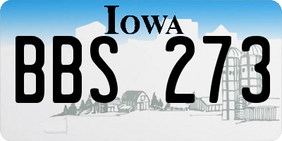 IA license plate BBS273
