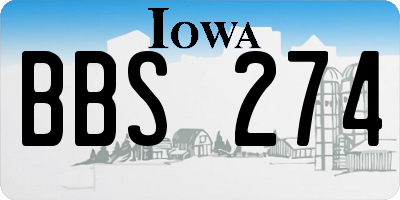 IA license plate BBS274