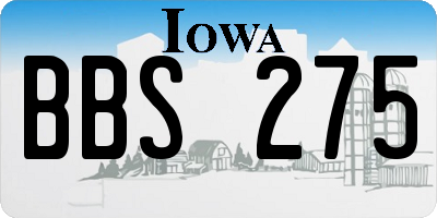 IA license plate BBS275