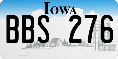 IA license plate BBS276