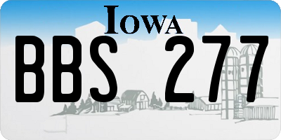 IA license plate BBS277