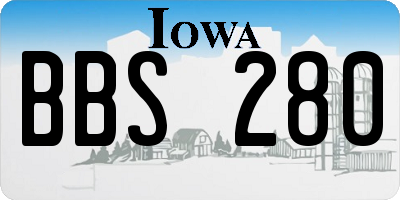 IA license plate BBS280