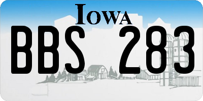 IA license plate BBS283