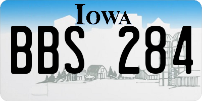 IA license plate BBS284