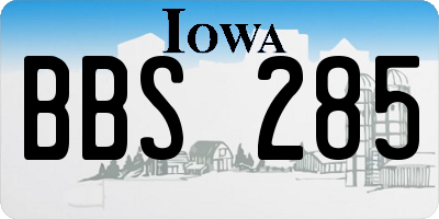 IA license plate BBS285