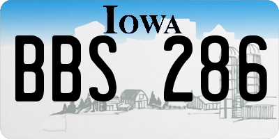 IA license plate BBS286