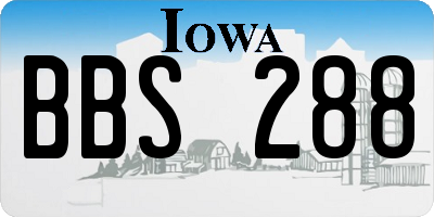 IA license plate BBS288